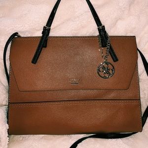 Guess Taupe and Black Handbag